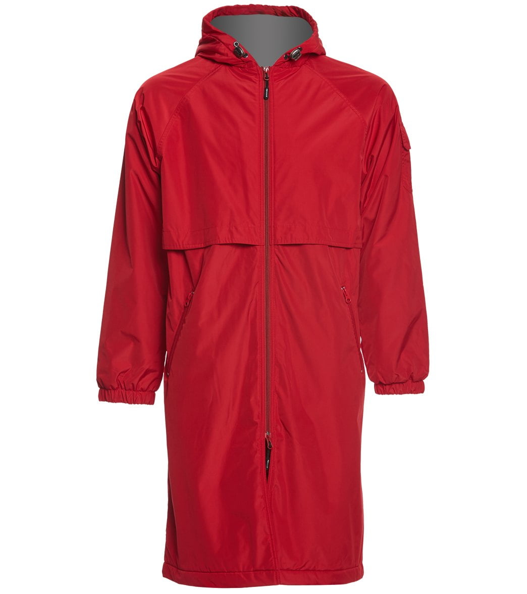Sporti Comfort FleeceLined Swim Parka (XSmall, Red Shell/ Charcoal