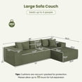 thumbnail image 3 of Costway 110.5" Modular Sectional Sofa with Deep Seats & Comfy Backrests, Comfy Armrests Green, 3 of 9