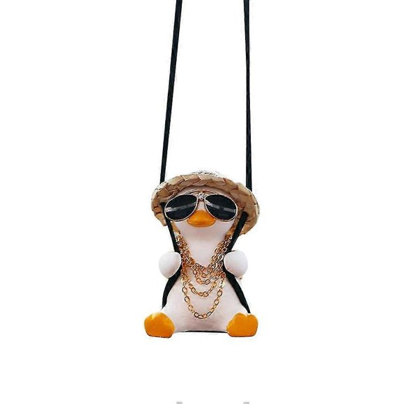 Swinging Duck Car Hanging Ornament | Cute Anime Swing Duck Car Mirror Cute Car Rearview Mirror Pendant Swing Duck