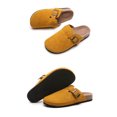 thumbnail image 3 of Zapatillas de mujer, clogs & mules de gamuza y piel con soporte en arco, casuales, amarillo, 3 of 5