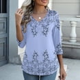 thumbnail image 5 of Long Sleeve Shirts For Women 3/4 Length Sleeve Tops Casual V Neck Shirts Basic Tees Business Work Blouses Summer Fall Clothes Womens Long Sleeve Tops, 5 of 6