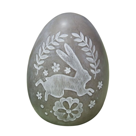 FastXmas Easter Resin Egg Gift for Boys and Girls, Spring Decorative Egg with Watercolor Floral Print Holiday Decoration for Home Decor Tabletop Centerpiece Easter Decoration(3.3"x5.3")