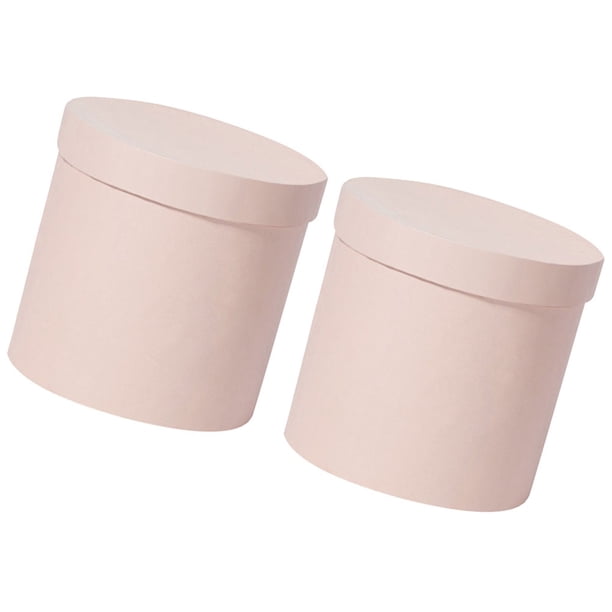 unbranded 2Ud Caja Redonda Para Flores En Color Rosa Para Almacenaje Y Presentación De Regalos