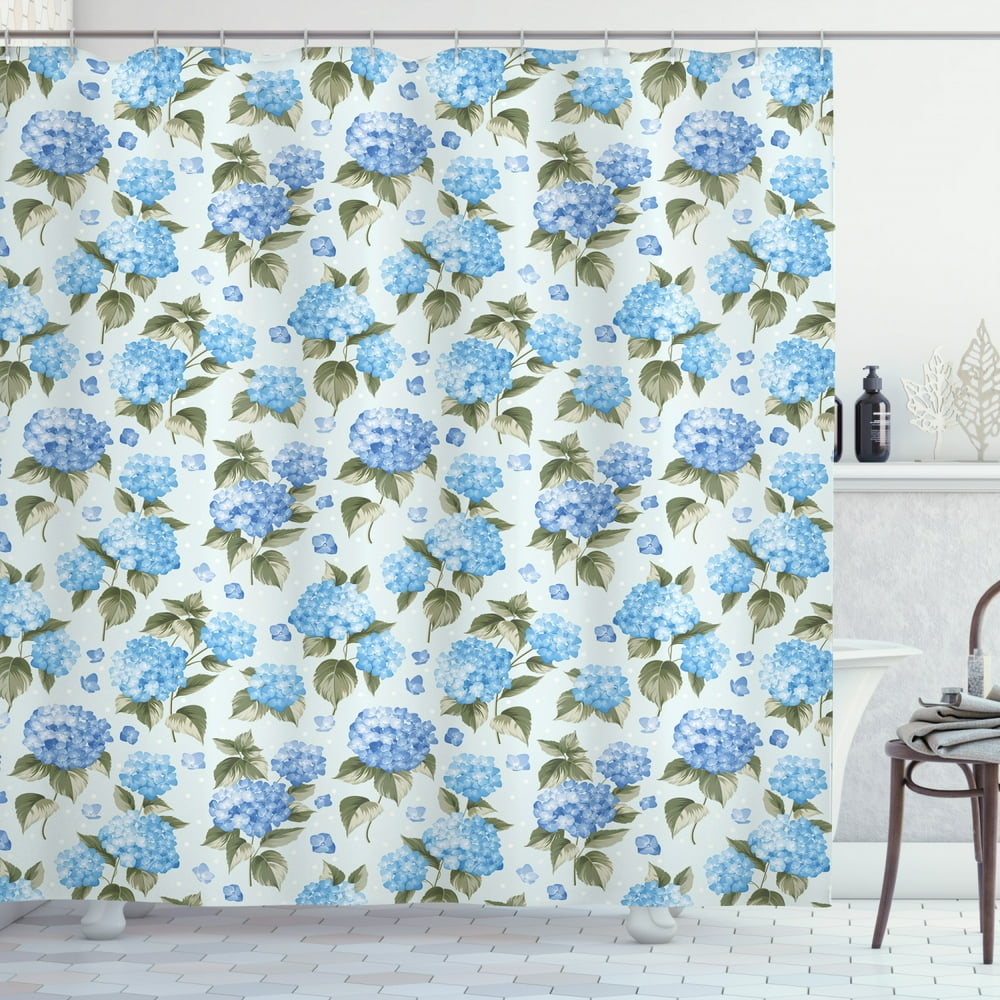 Flower Shower Curtain, Hydrangea Flowers over Soft Background Wedding Bridal Artistic Design