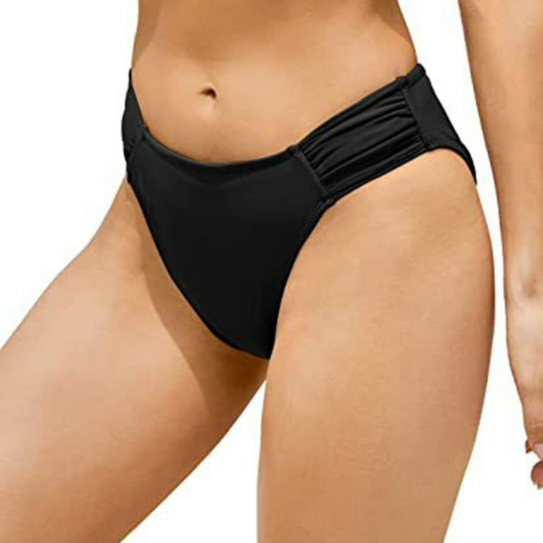 TOWED22 Women's High Waisted V Cut Bikini Bottoms Twist Bathing