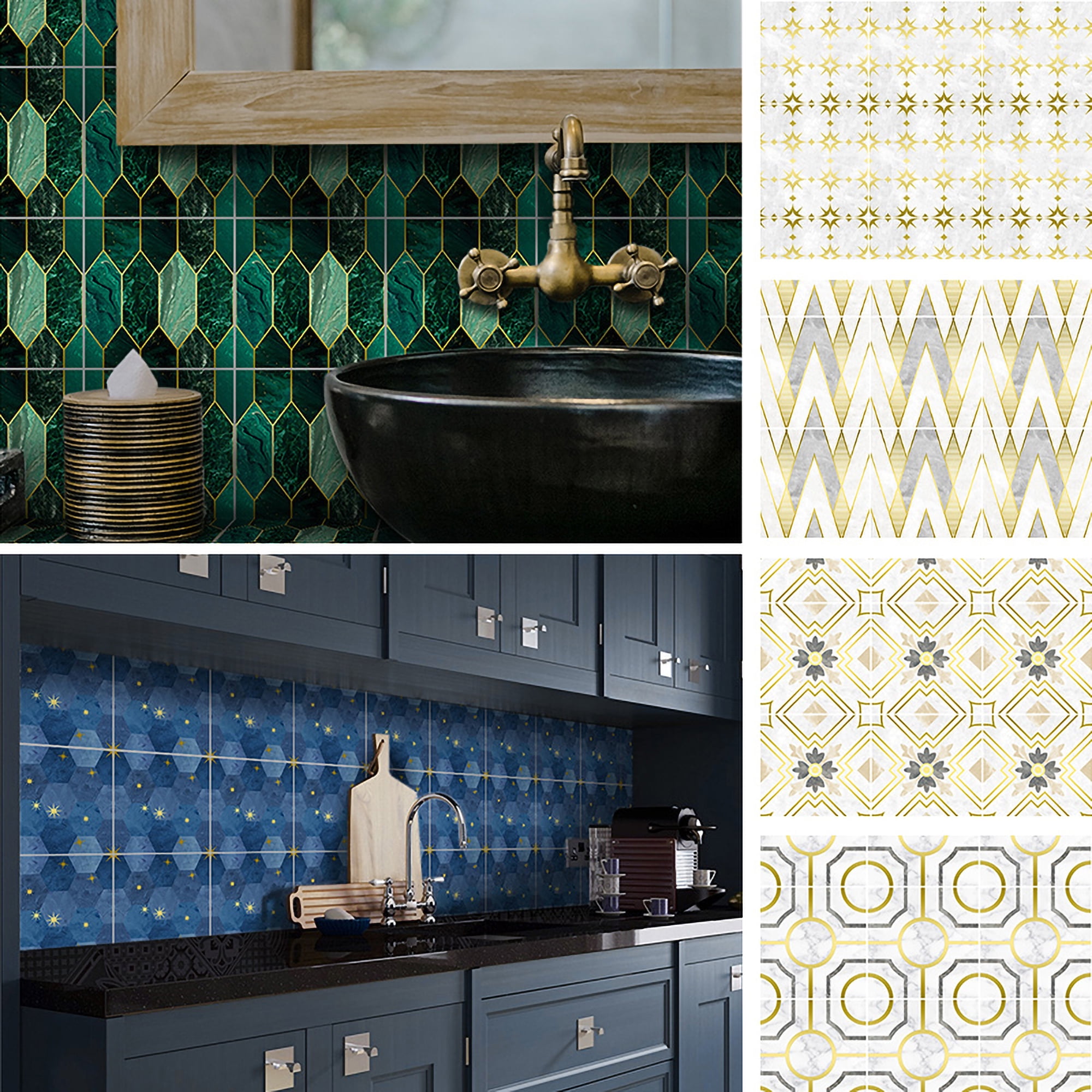 19/20pcs Mosaic Self-adhesive Bathroom Kitchen Decor Home Wall 3D Tile Sticker 19/20pcs Mosaic Self-adhesive Bathroom Kitchen Decor Home Wall 3D Tile Sticker
