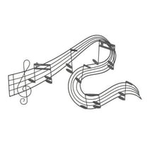 DecMode Black Metal Notes Musical Notes Wall Decor