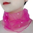 thumbnail image 2 of Eoperou Solid Color Neck Collar Faux Pearls Decor Elastic Organza Lace Scarf Elegant Multi-functional Elastic Neck Wrap, 2 of 8