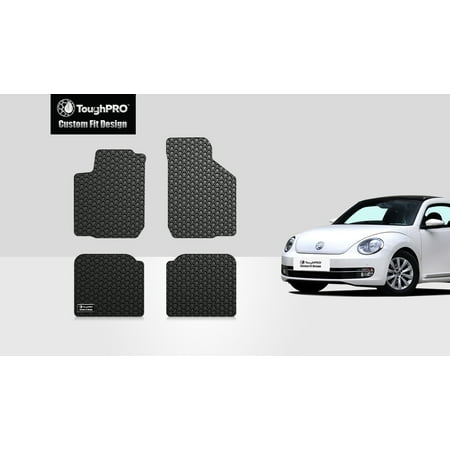 - ToughPRO - VOLKSWAGEN Beetle 1st & 2nd Row Mats - All Weather - Heavy Duty - Black Rubber - 2006