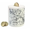 thumbnail image 2 of Abstract Piggy Bank, Murky Marble Rock Motifs with Fractal Abstract and Print, Ceramic Coin Bank Money Box for Cash Saving, 3.6" X 3.2", Grey White, by Ambesonne, 2 of 4