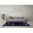 thumbnail image 3 of Ahgly Company Machine Washable Indoor Round Patchwork Blue Transitional Area Rugs, 3' Round, 3 of 4