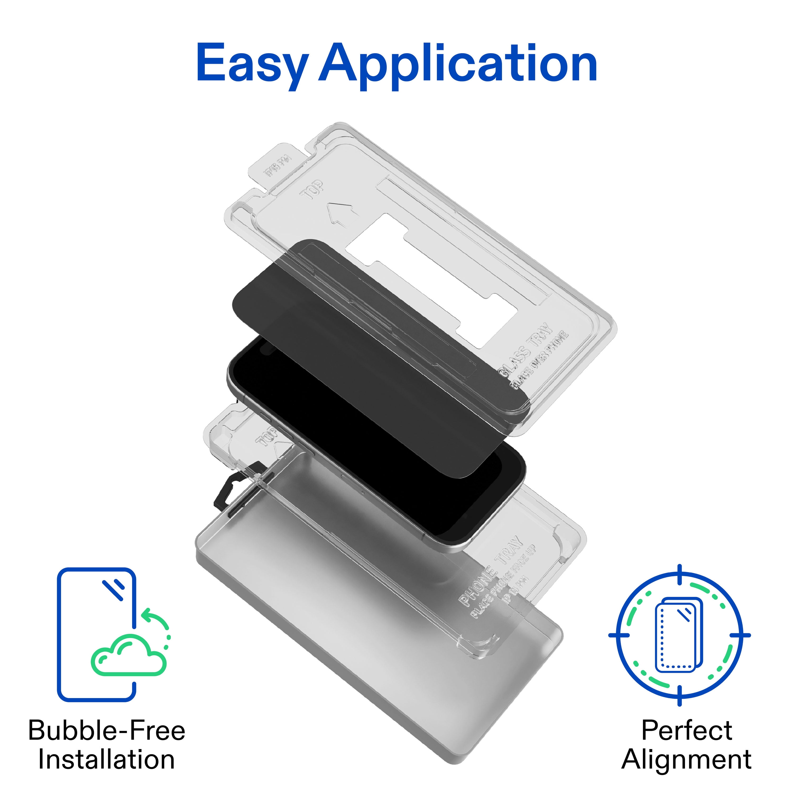 onn Privacy Glass Screen Protector for iPhone® 14 Pro Max, Made with Durable Glass by Corning™ for Ultimate Protection, Includes Easy Application Tray