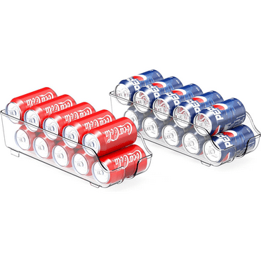 Set of 2 Soda Can Organizer, Kitchen Organizers and Storage, Pantry / Refrigerator, Clear