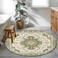 thumbnail image 4 of Sage Green Round Area Rug 4 FT, Non Slip Indoor Outdoor Rug, Southwest Tribal Antique Boho-Chic Farmhouse Washable Soft Circular Carpet Non-Shedding Floor Mat for Coffee Table Nursery Foyer Balcony, 4 of 8