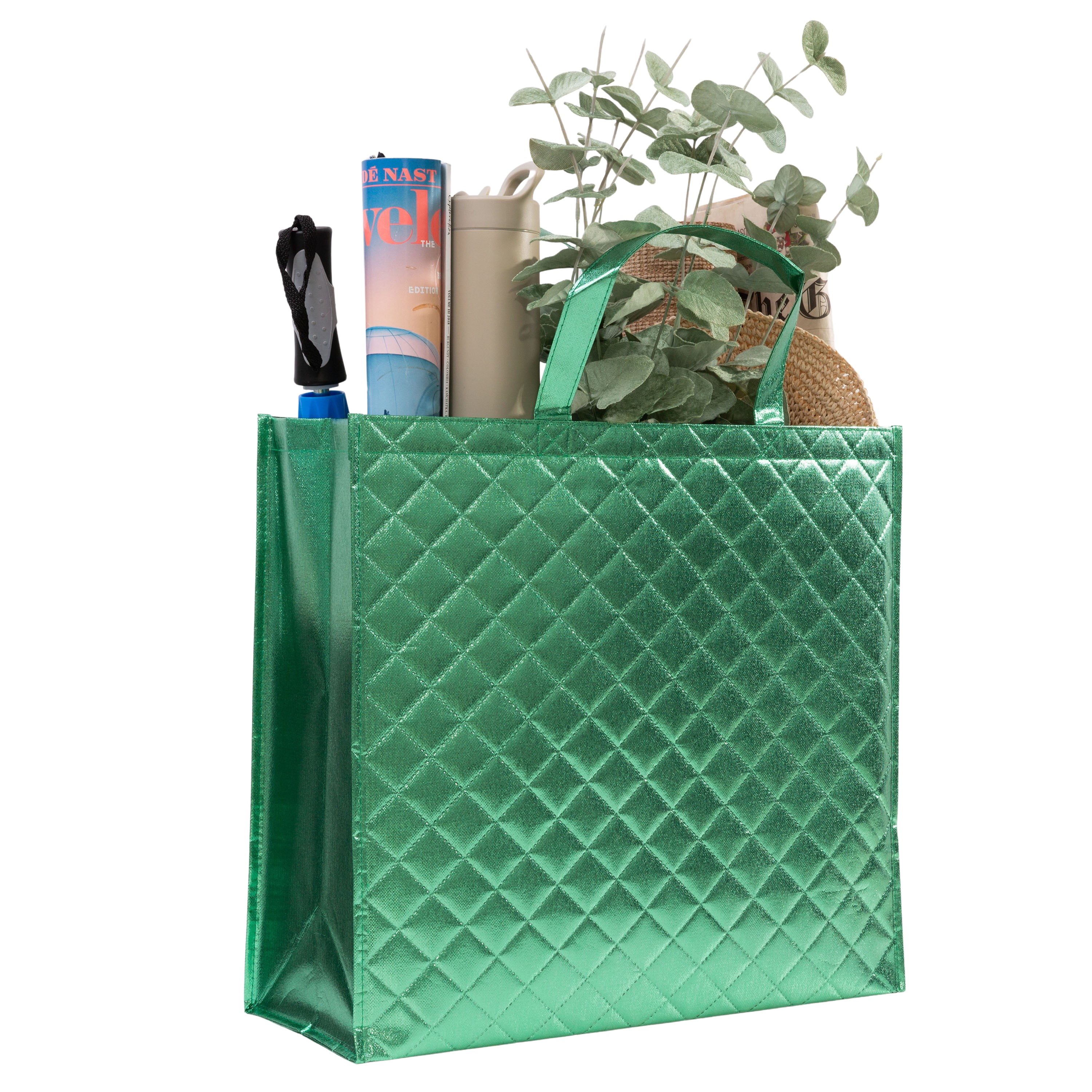 Reusable Grocery Bag, Quilted Shopping Bag for Groceries, MultipurposeTote Bag with Handles, Reusable Tote Bag