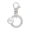 thumbnail image 2 of Delight Jewelry Silvertone Stronger Braver Smarter Infinity Ring - Silvertone Clip on Charm with Clear Crystal Drop, 2 of 4