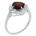 thumbnail image 2 of 10k White Gold Vintage Style Cushion Garnet and Diamond Ring, 2 of 5