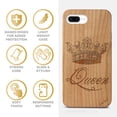 thumbnail image 4 of Case Yard Wooden Case Outside Soft TPU Silicone, Slim Fit Shockproof Wood Protective Phone Cover for Girls Boys Men and Women, Supports Wireless Charging Queen Crown Design case for iPhone-8-Plus, 4 of 7