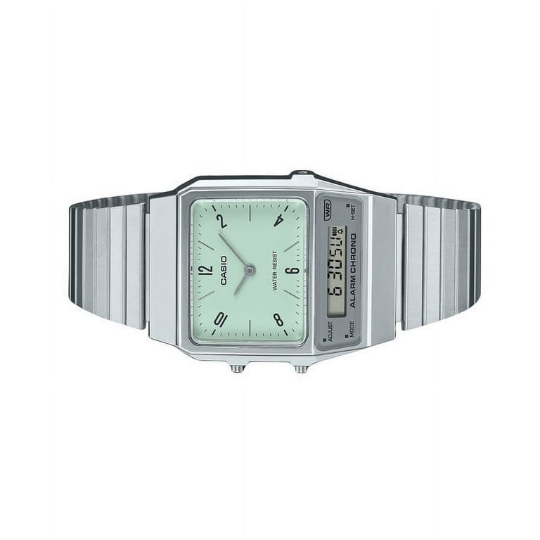 Casio Vintage Analog Digital Dual Time Stainless Steel Bracelet