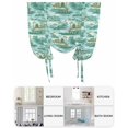 thumbnail image 6 of Turquoise Garden Tie Up Curtains for Window, Thermal Insulted Balloon Shade Adjustable Rod Pocket Curtains Valance Panels for Kitchen Bathroom Cafe 42 x 54 Modern Art Building Rock Landscape, 6 of 6