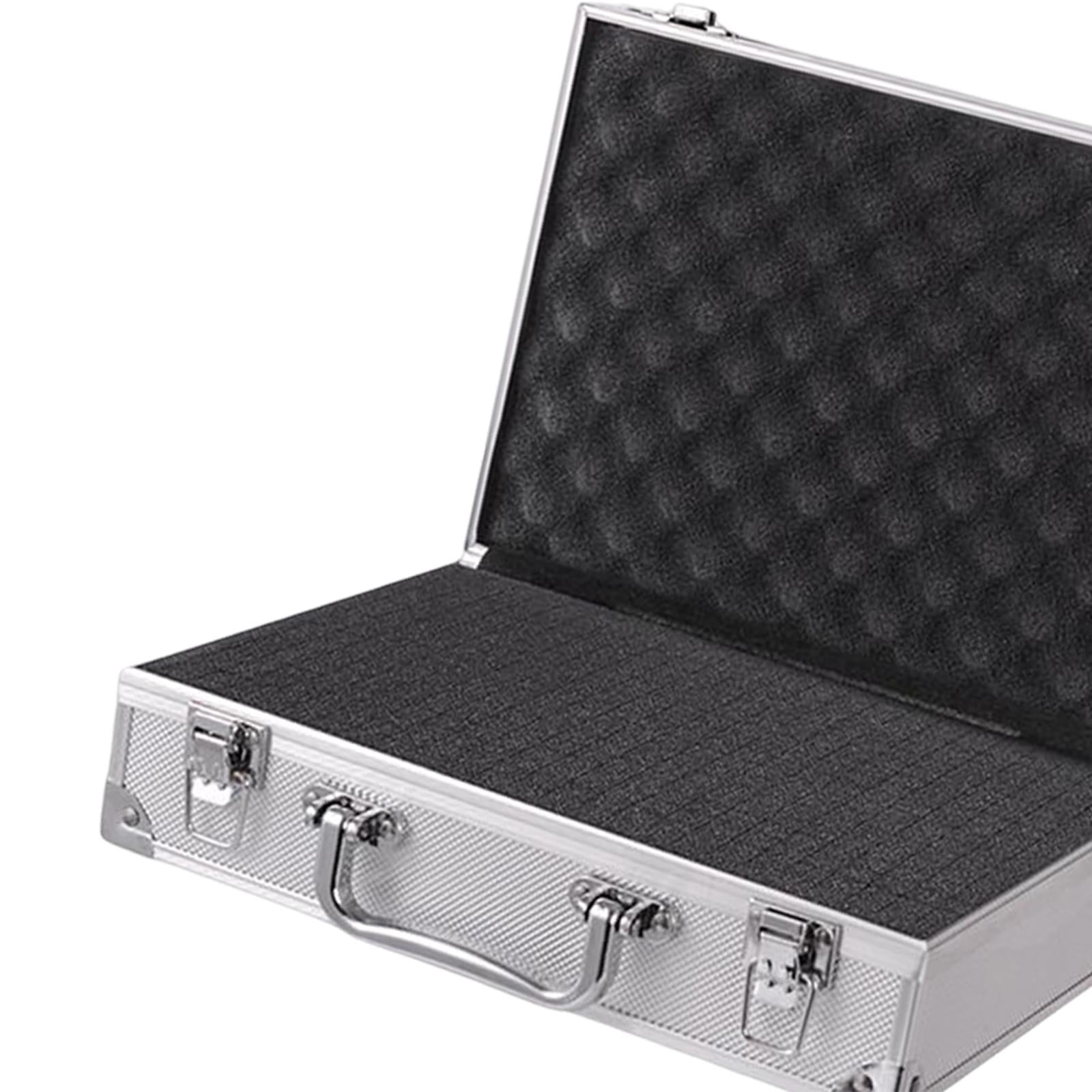 LeeQinersw Aluminum Alloy Carrying Case Lightweight Waterproof Briefcase Multipurpose Siliver Small Buckle