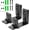U-Shape Guide - 2 Pack, variant on Sliding Barn Door Bottom Floor Guide, Wall Mount Adjustable U-Shape Flush Design, Smooth Nylon Rollers Quiet & , Black (1 Pack)