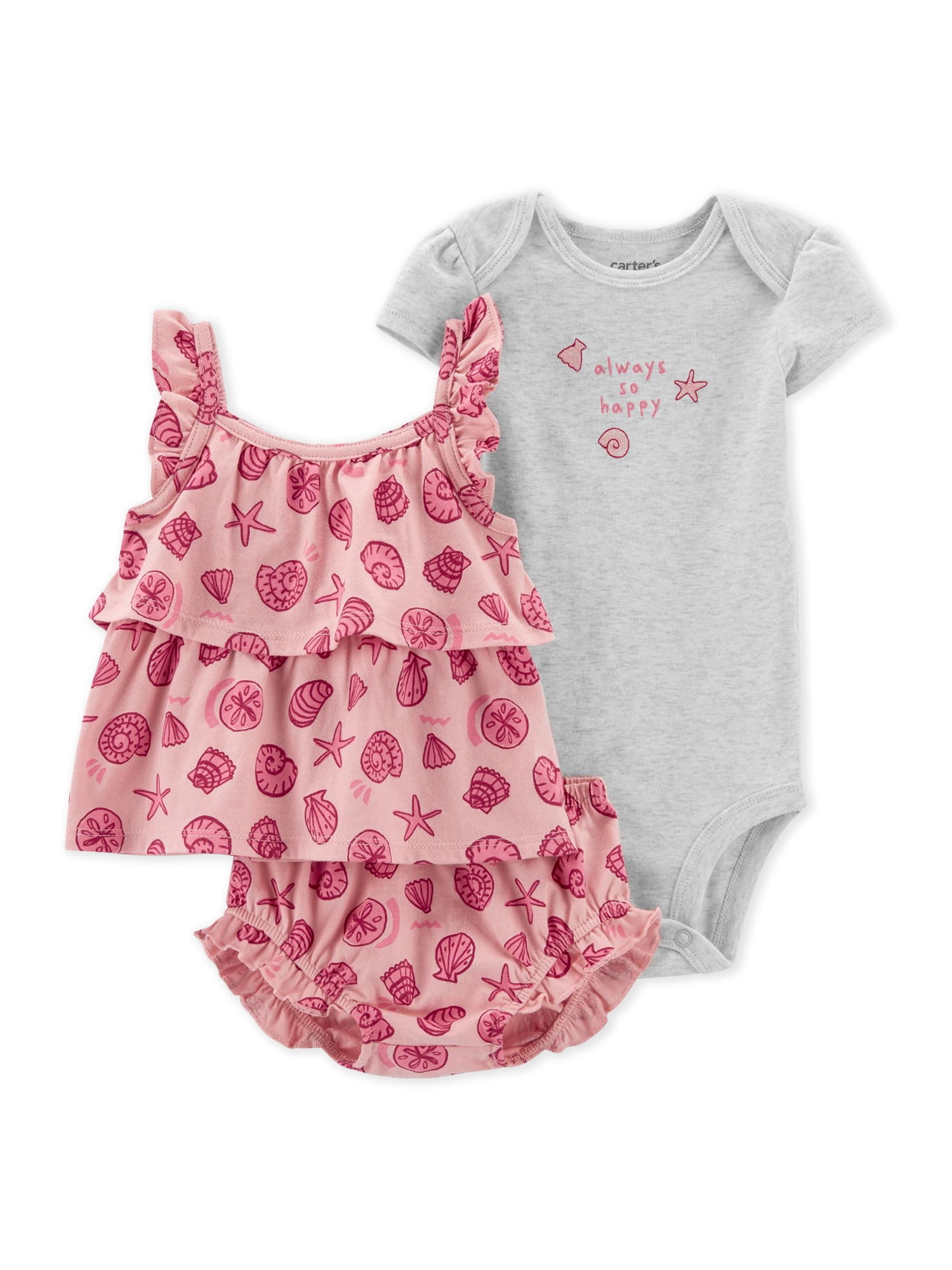 Carter's Child of Mine Baby Girl Shorts Outfit Set, Sizes 0-24M