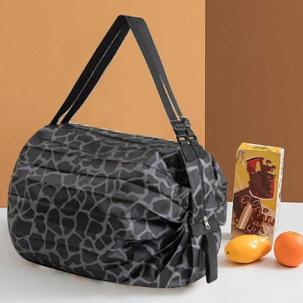 Bolsa plegable de la compra: bolsa de compra reutilizable de gran capacidad con correa al hombro, nylon resistente a desgarros, portátil y compacta para viajes y supermercados