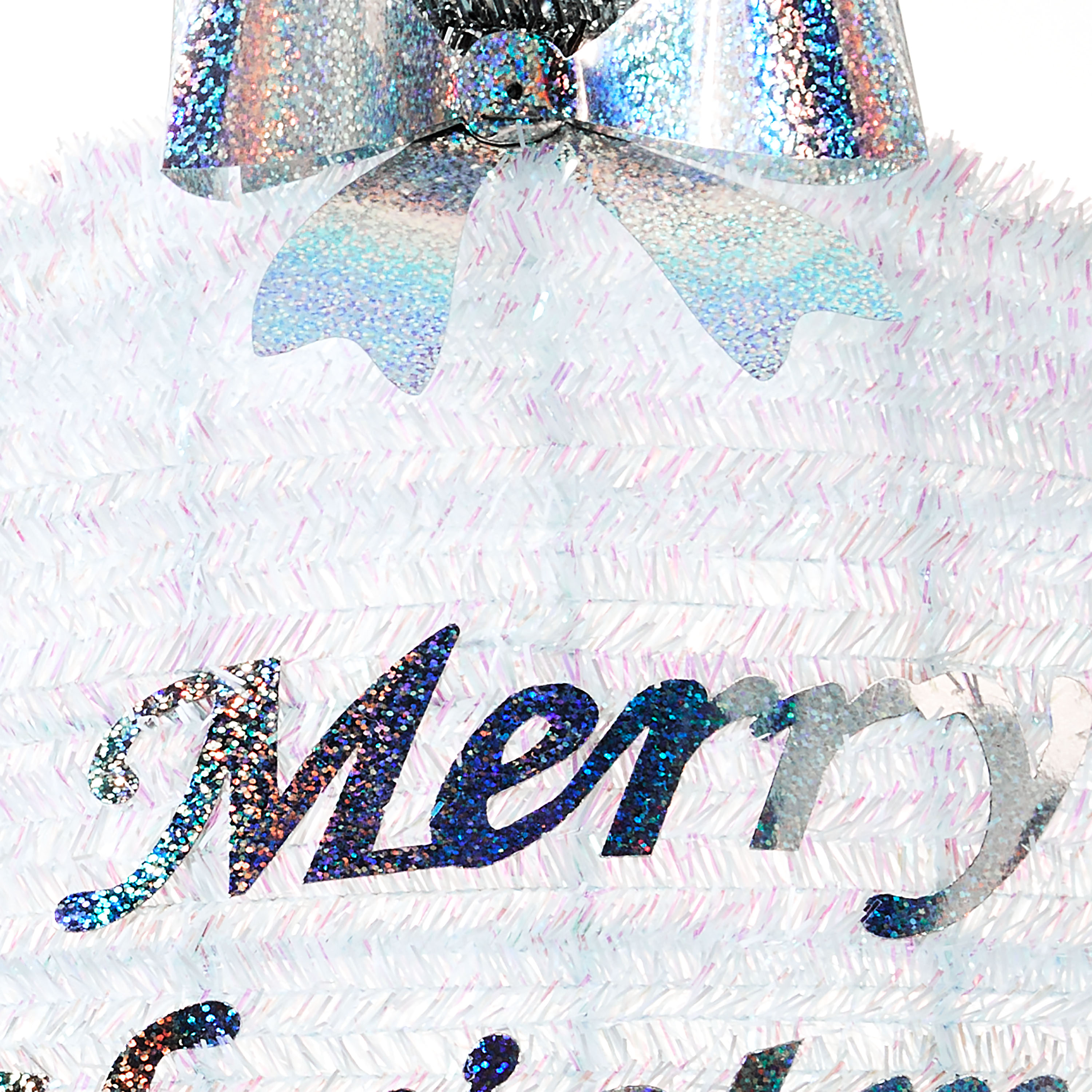 Holiday Time White Tinsel Merry Christmas Decoration - image 2 of 3