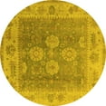 thumbnail image 1 of Ahgly Company Indoor Round Oriental Yellow Traditional Area Rugs, 7' Round, 1 of 4