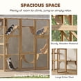 thumbnail image 6 of PawHut Catio Playground Outdoor Cat Enclosure, Wooden Outdoor Cat House Weatherproof for Multiple Cats, Shelves & Bridges, Yellow, 6 of 9