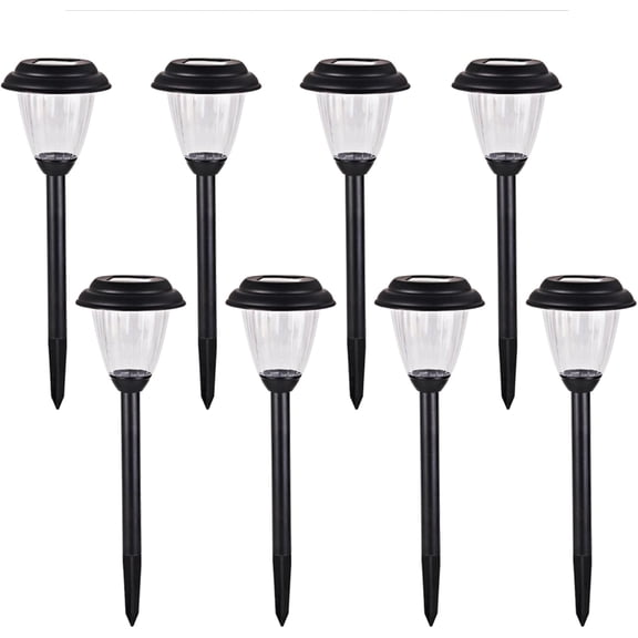 Solar Outdoor Pathway Lights Matt Black Stainless  Painted  Lights for Garden Landscape Path Yard Driveway (black-8pack)
