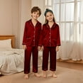 thumbnail image 5 of 2025 Men’s Family Matching Pajamas Silk Satin Long Sleeve 2-Piece Sleepwear Set, 5 of 8