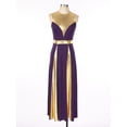thumbnail image 5 of Doomiva Women Metallic Gold Praise Dance Dress Full Length Liturgical Lyrical Dancewear Worship Dress Purple M, 5 of 7
