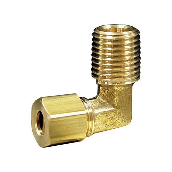 JMF Company 1/4 in. Compression X 1/2 in. D MPT Brass 90 Degree Street Elbow