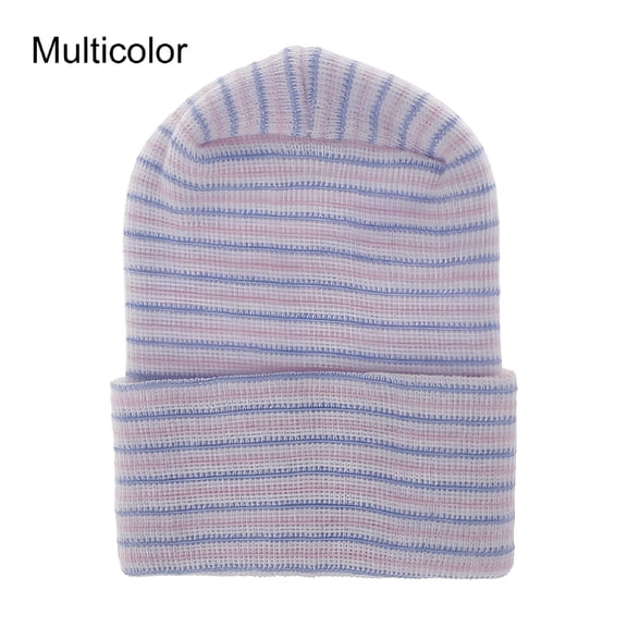 TELOLY Cotton Headwrap Newborn Hospital Cap Infant Striped Fetal Hat Baby Boy Girl Beanie Hat