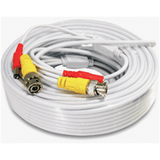 CableVantage Security Camera Cable Wire CCTV Video Power 60ft 60 FT 20M BNC RCA Cord DVR White