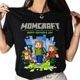 thumbnail image 1 of Momcraft Shirt Happy Mother's Day, Custom Pixel Mom With Kids Tee, Personalized Gamer Mom - Black - M, 1 of 2