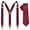 Burgundy, variant on KAMBERFT Men's Skinny Tie and Suspenders Set, Y-Back, Black, 2-Piece