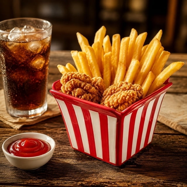 ZZkhGO Bol à Collation en Céramique à Rayures Rouges, Bol de Service Polyvalent pour Frites Maïs Soufflé Salade de Fruits, Grand Contenant Alimentaire pour Fêtes Soirées Cinéma Pâtisserie