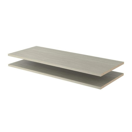 35 In. X 14 In. Rustic Grey Wood Shelves (2-Pack)