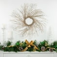 thumbnail image 2 of Northlight Pre-lit Glittered Twig and Snowflake Christmas Wreath - 28" - Warm White LED Lights, 2 of 5