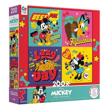 Ceaco Mickey and Friends Fur Ever Friends 200 Piece Interlocking Jigsaw Puzzle