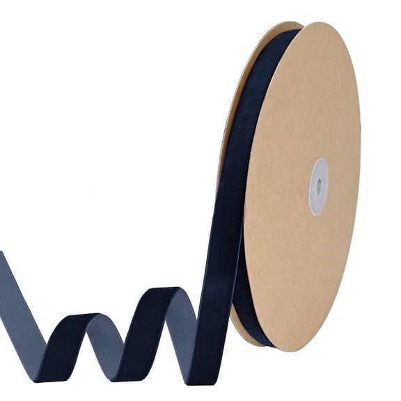 5/8inch 25 Yards Navyblue Single Face Velvet Ribbon - Thin Ribbon for Gift Wrap, Wedding Decorations & Hair DIY