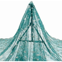 3 Yards Embroidered Flower Fabric 51inch Wide Organza Embroidered Tulle Lace Fabric Mesh Lace Fabric for DIY Wedding Handmade Dress Supplies Sea Green Green