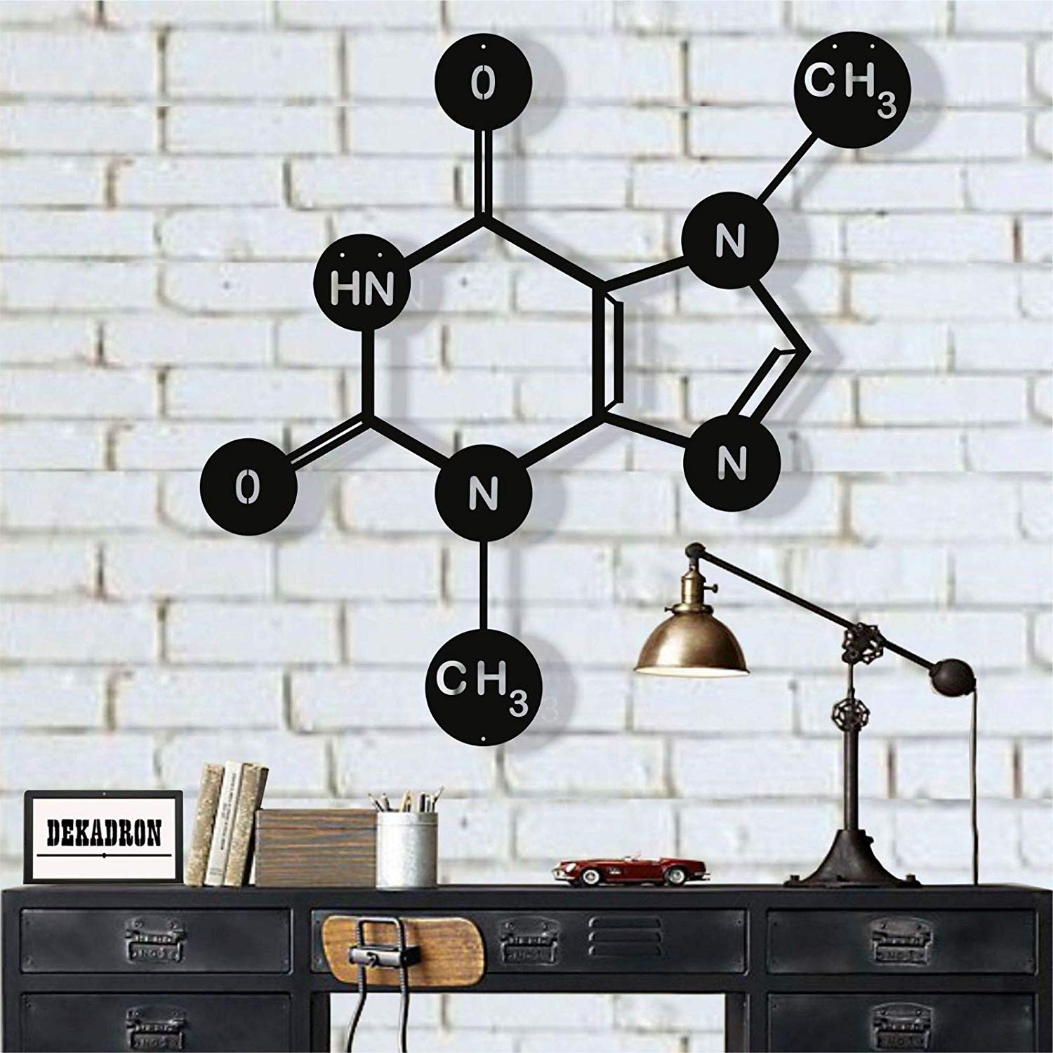 LaModaHome Metal Wall Art, Theobromine (Chocolate) Molecule, Metal Wall