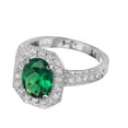 thumbnail image 4 of HeartsAndYou 2ct Natural Emerald & Diamond Engagement Ring Halo Milgrain 14k SOLID White Gold, 4 of 9