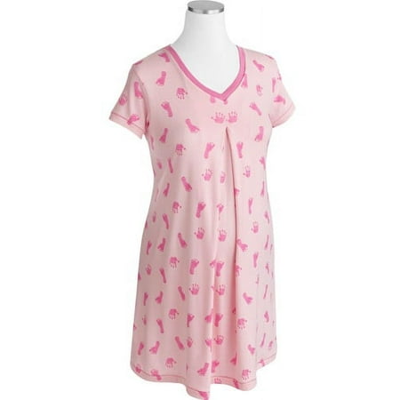 Maternity V-Neck Print Nursing Gown