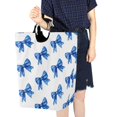 thumbnail image 7 of Foldable Laundry Hamper Bag with Handles Dirty Clothes Basket 12.6" x 11" x 22.7" Blue Bows Pattern, 7 of 7