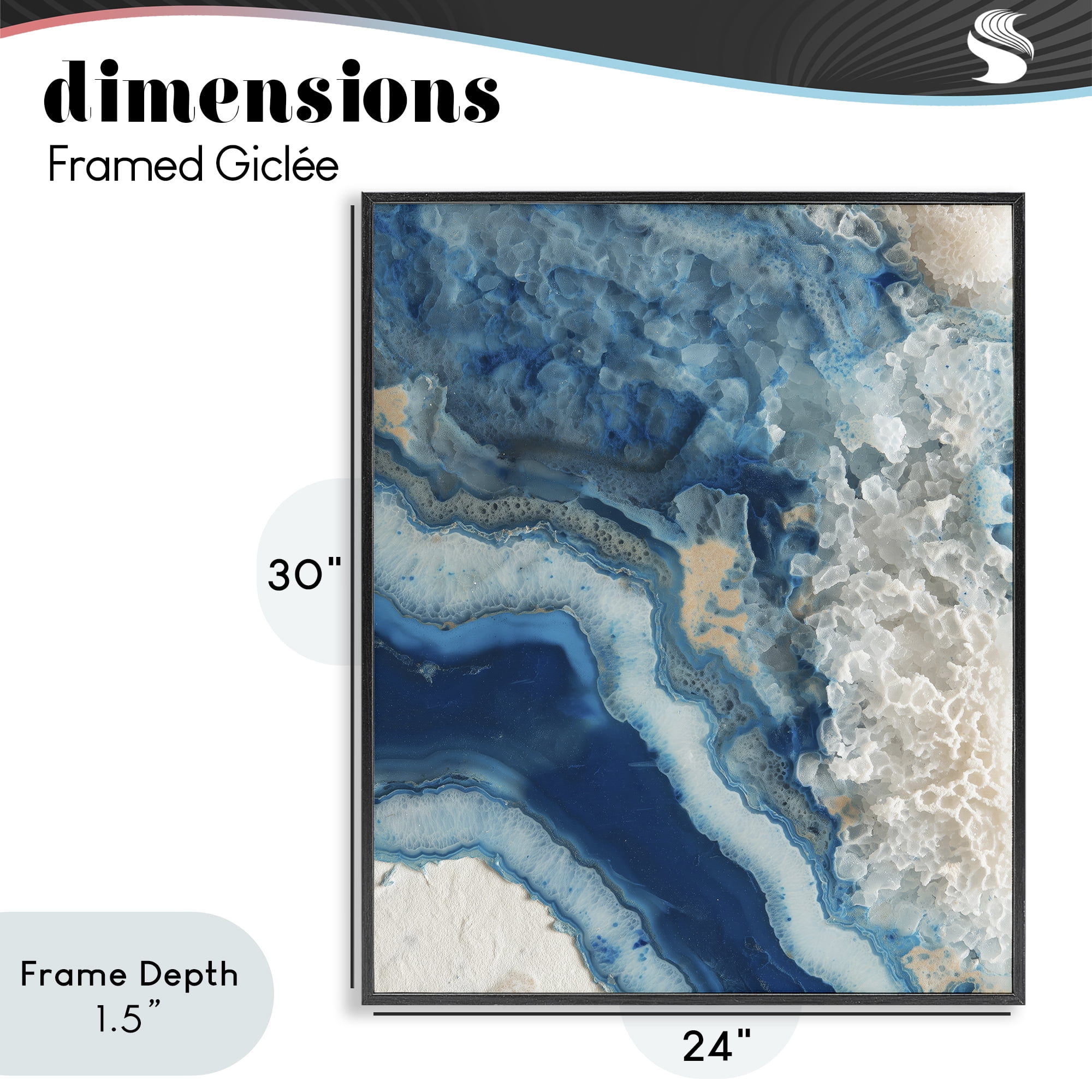 Stupell Industries Ocean's Minerals Flow Black Framed Giclee Art, design by Svetlana Aleynikova